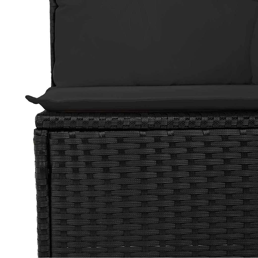 ComfortXL - Salon de Jardin en Poly Rotin 8 pcs avec Table en Bois d'Acacia Massif Noir – ComfortXL Outdoor Living - Image 7