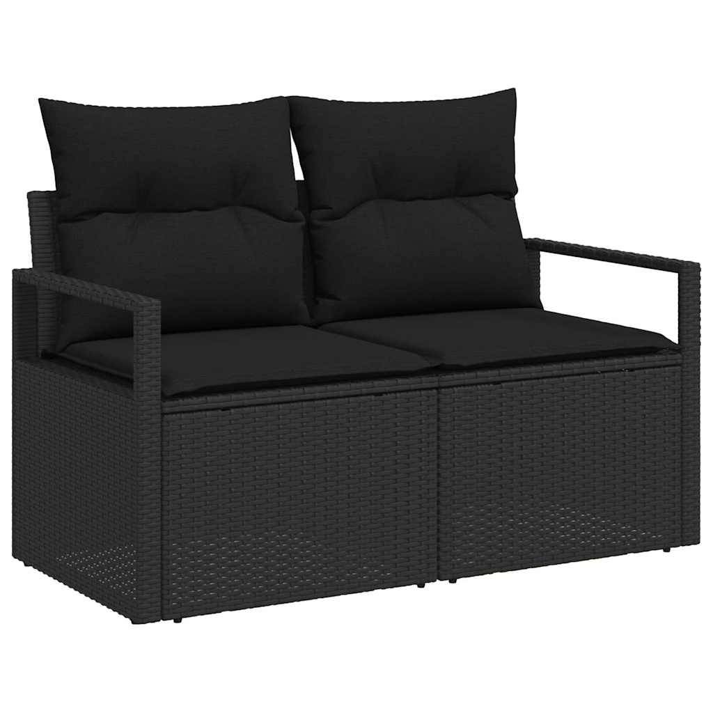 ComfortXL - Salon de Jardin en Poly Rotin 8 pcs avec Table en Bois d'Acacia Massif Noir – ComfortXL Outdoor Living - Image 6