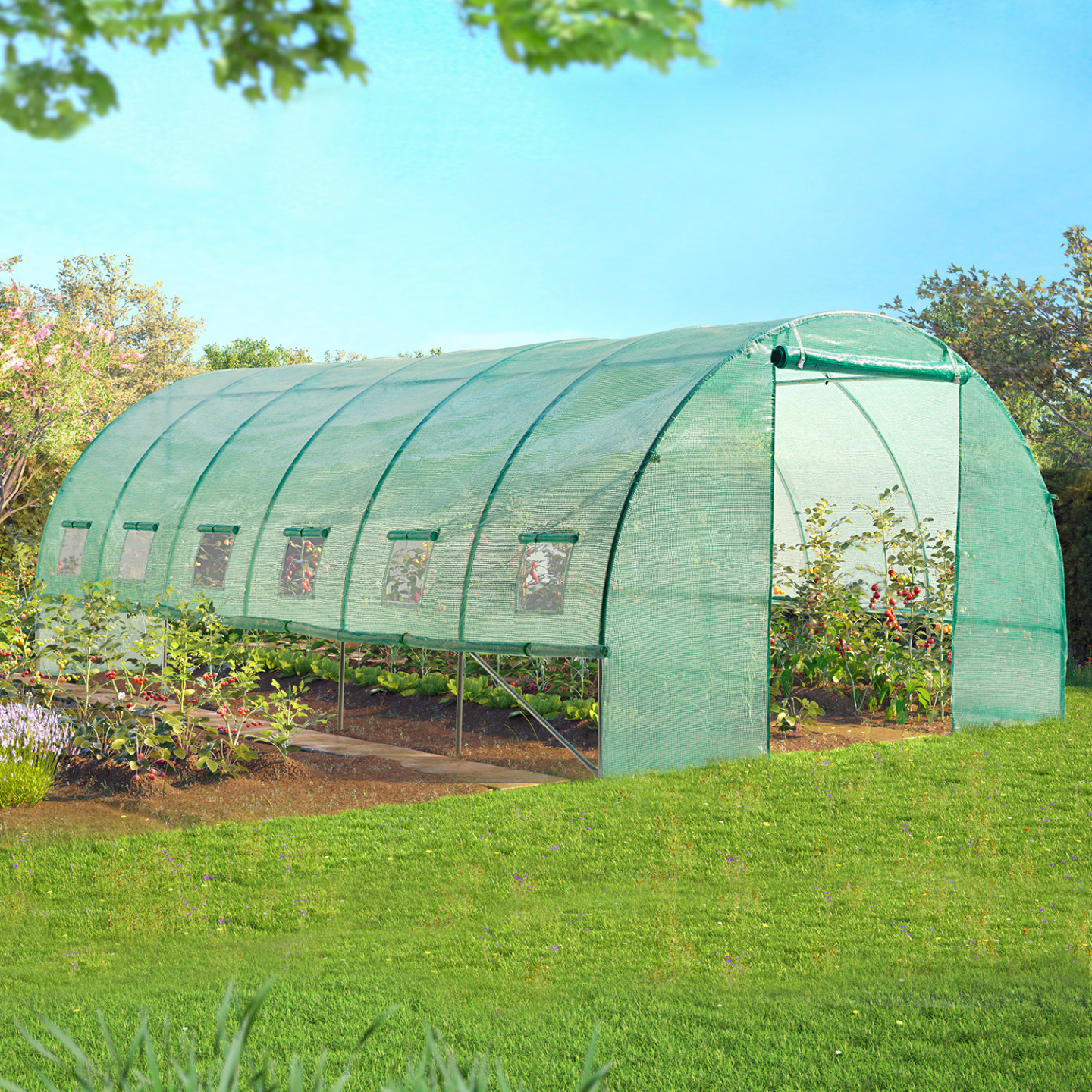 Serre tunnel de jardin 4 saisons 18M² verte gamme maraîchère CRIMÉE 6x3M - Image 3