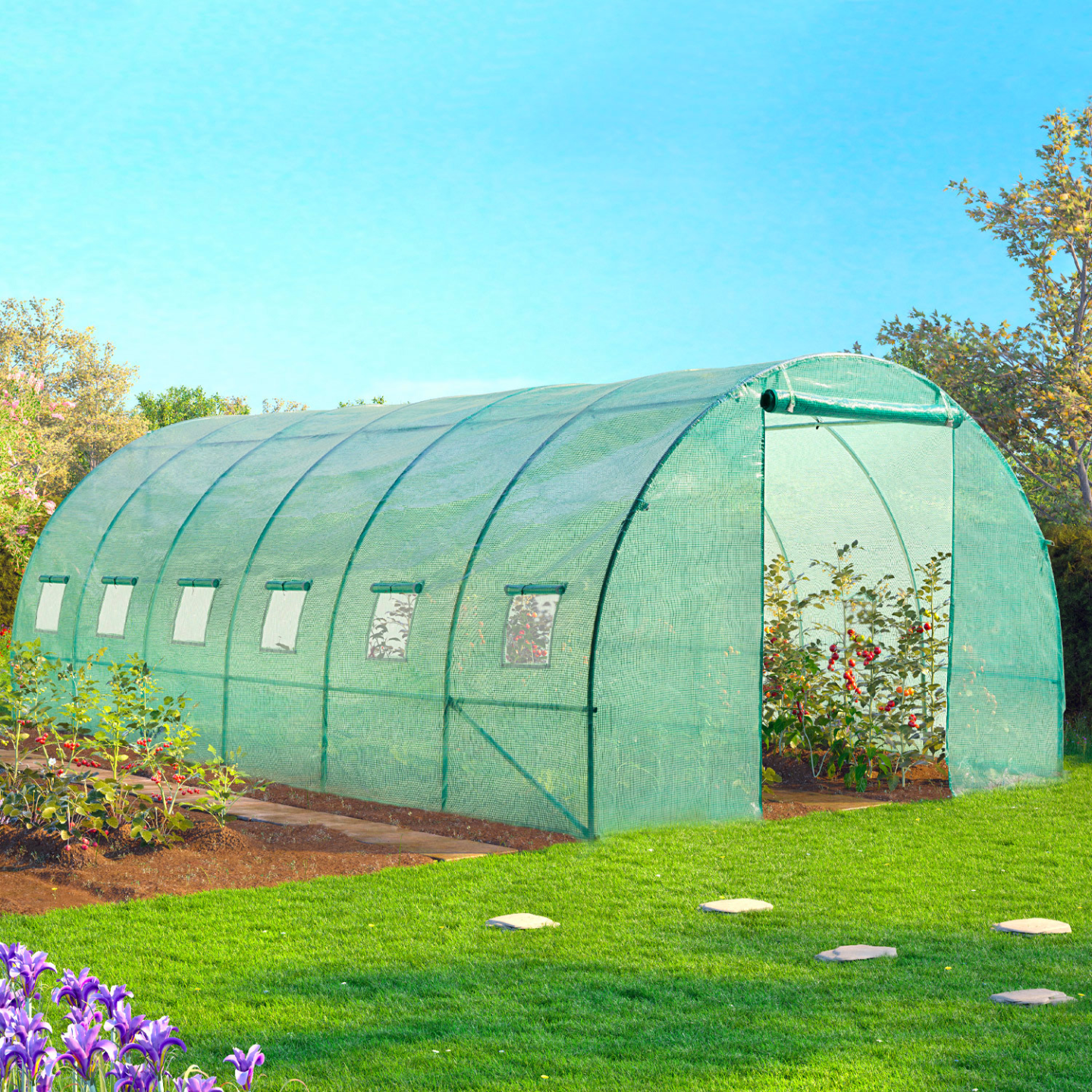 Serre tunnel de jardin 4 saisons 18M² verte gamme maraîchère CRIMÉE 6x3M - Image 5