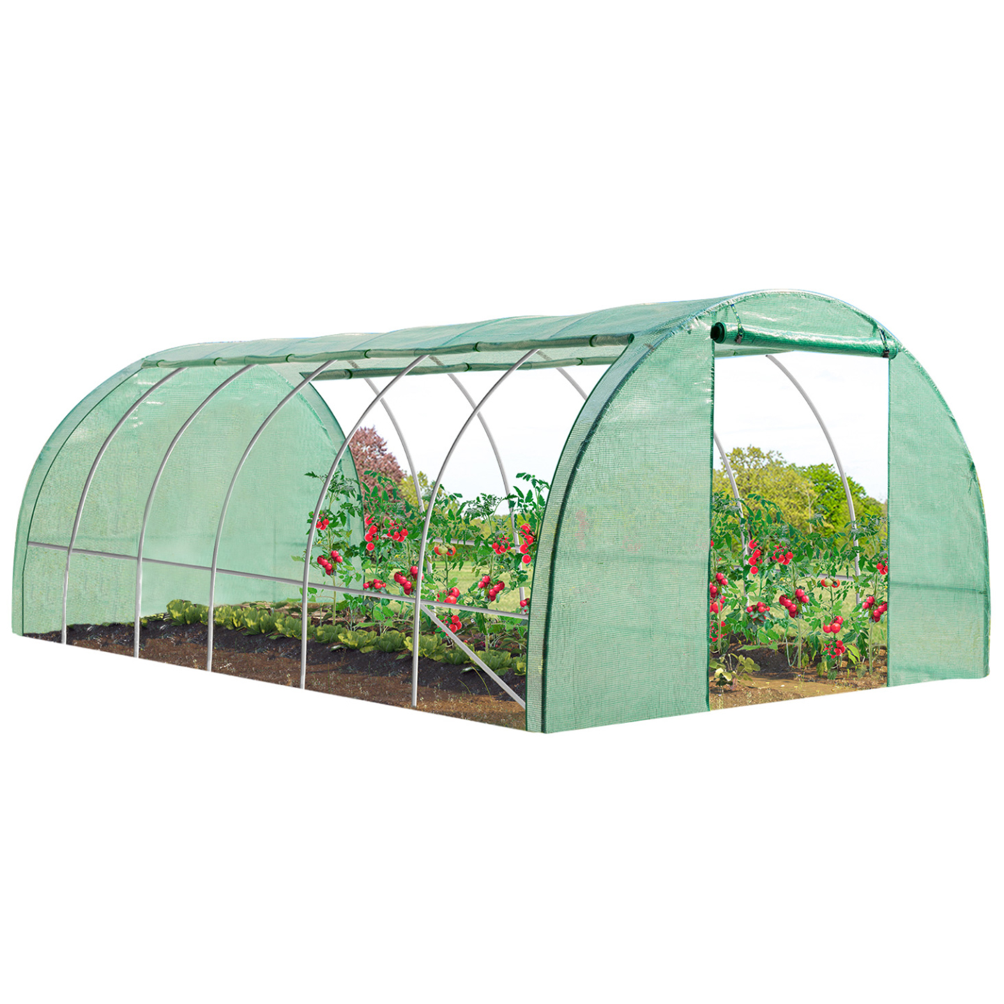 Serre tunnel de jardin 4 saisons 18M² verte gamme maraîchère CRIMÉE 6x3M - Image 2