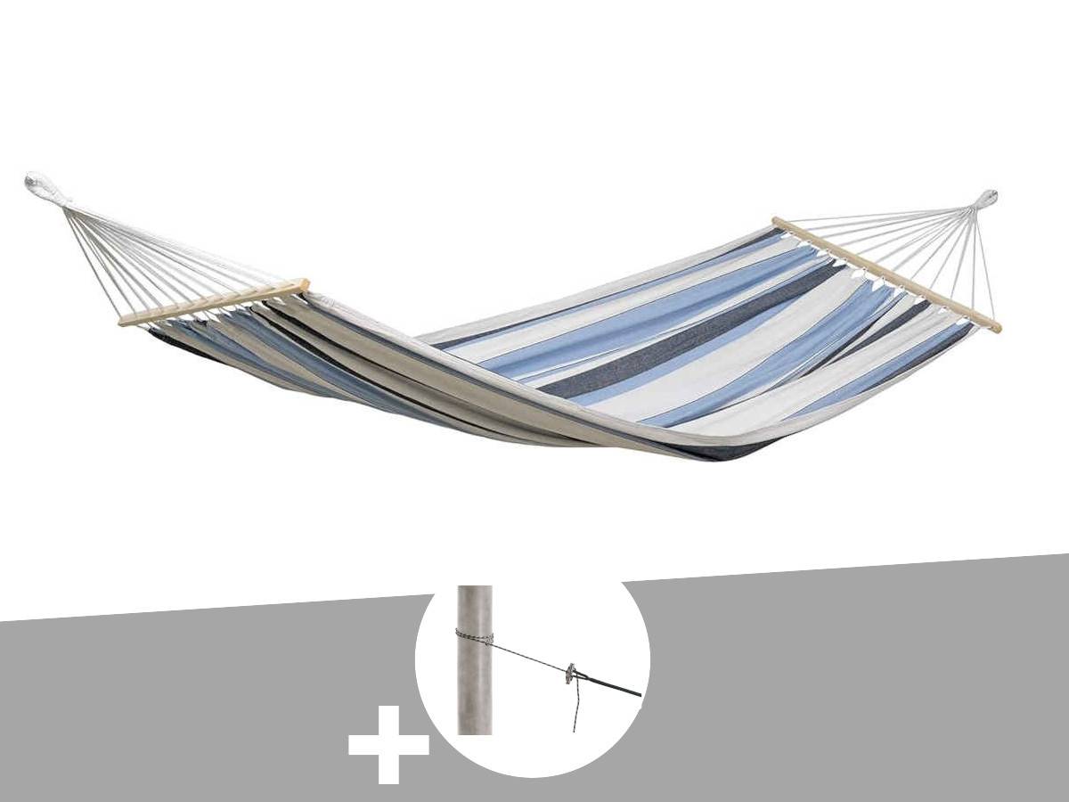 Amazonas - Hamac 1 place Samba marine en polycoton + Kit fixation Smartrope - Amazonas