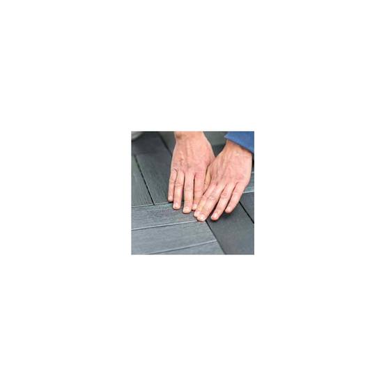 Dalle clipsable jardin finition bois "A l'italienne" - 56 x56 cm - Gris anthracite - ArtPlast - Image 5