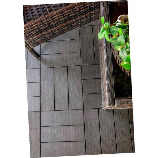 Dalle clipsable jardin finition bois "A l'italienne" - 56 x56 cm - Gris anthracite - ArtPlast - Image 8