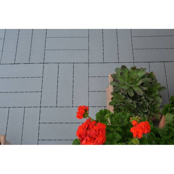 Dalle clipsable jardin finition bois "A l'italienne" - 56 x56 cm - Gris anthracite - ArtPlast - Image 10
