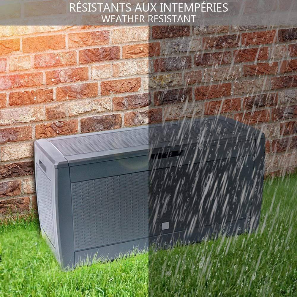 Coffre de Rangement Exterieur 310L en PP 119x48x60CM Style Polyrotin Anthracite - Image 7