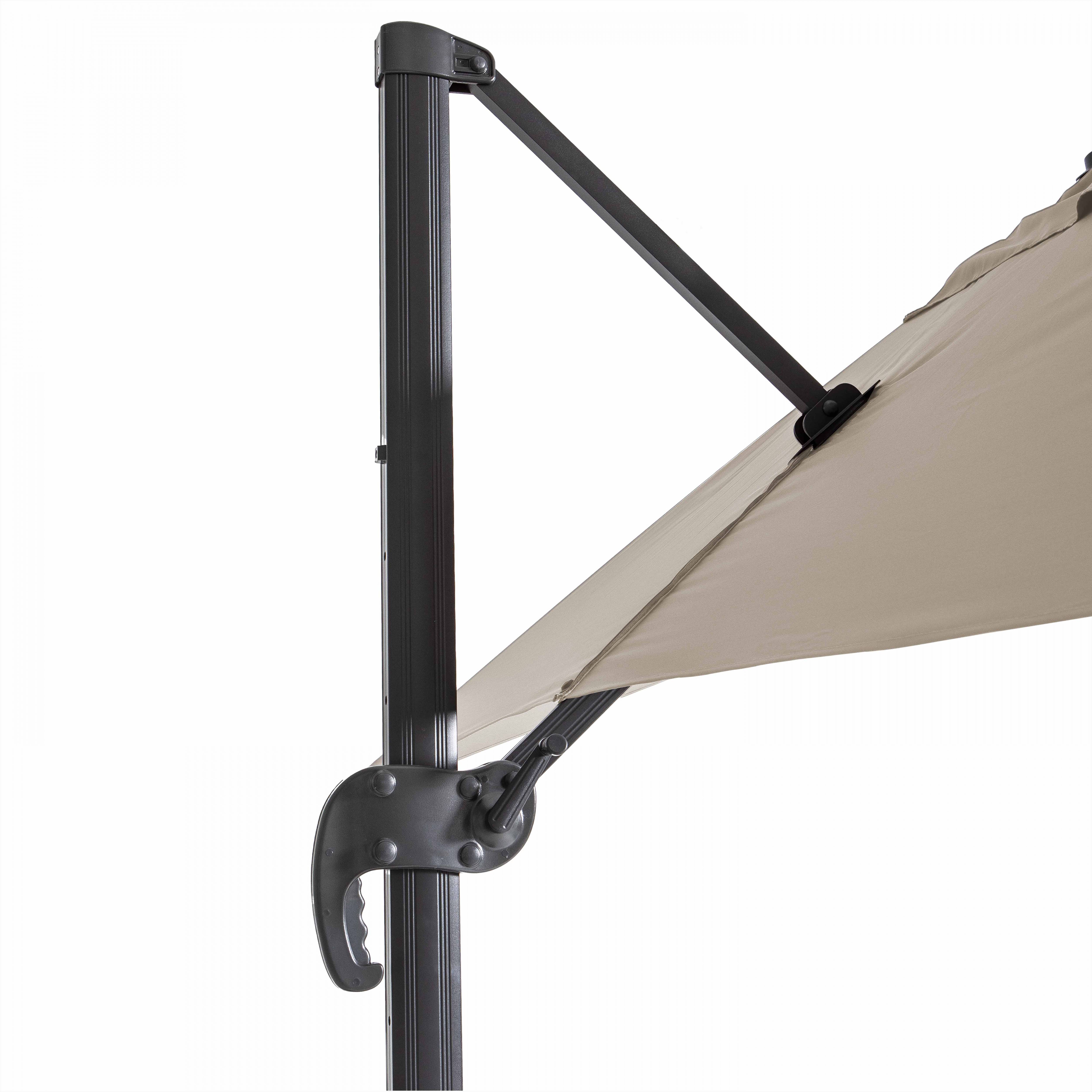 Oviala - Parasol déporté 2x3 m et 4 dalles à remplir aluminium blanc Amalya - Oviala - Image 5