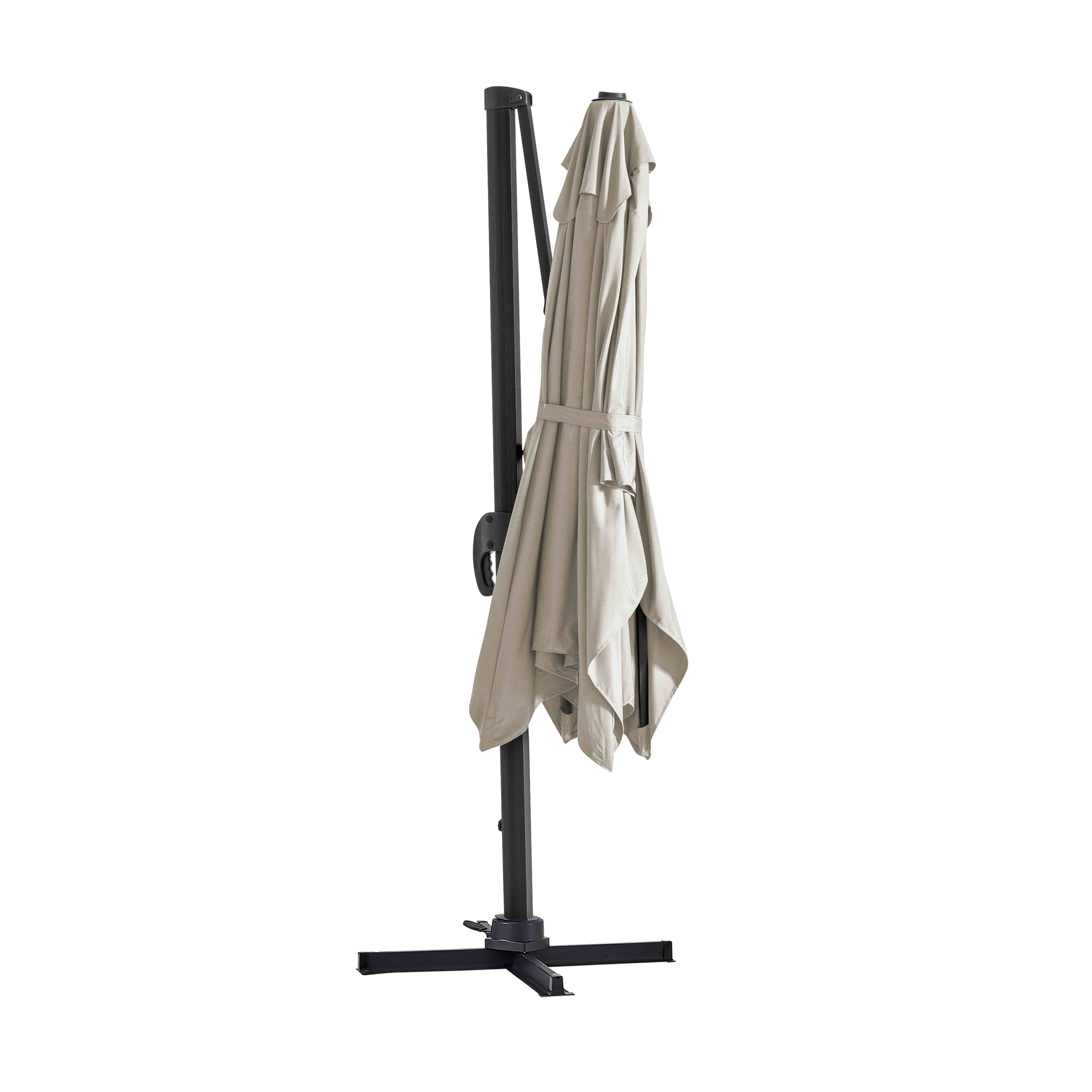 Oviala - Parasol déporté 2x3 m et 4 dalles à remplir aluminium blanc Amalya - Oviala - Image 2