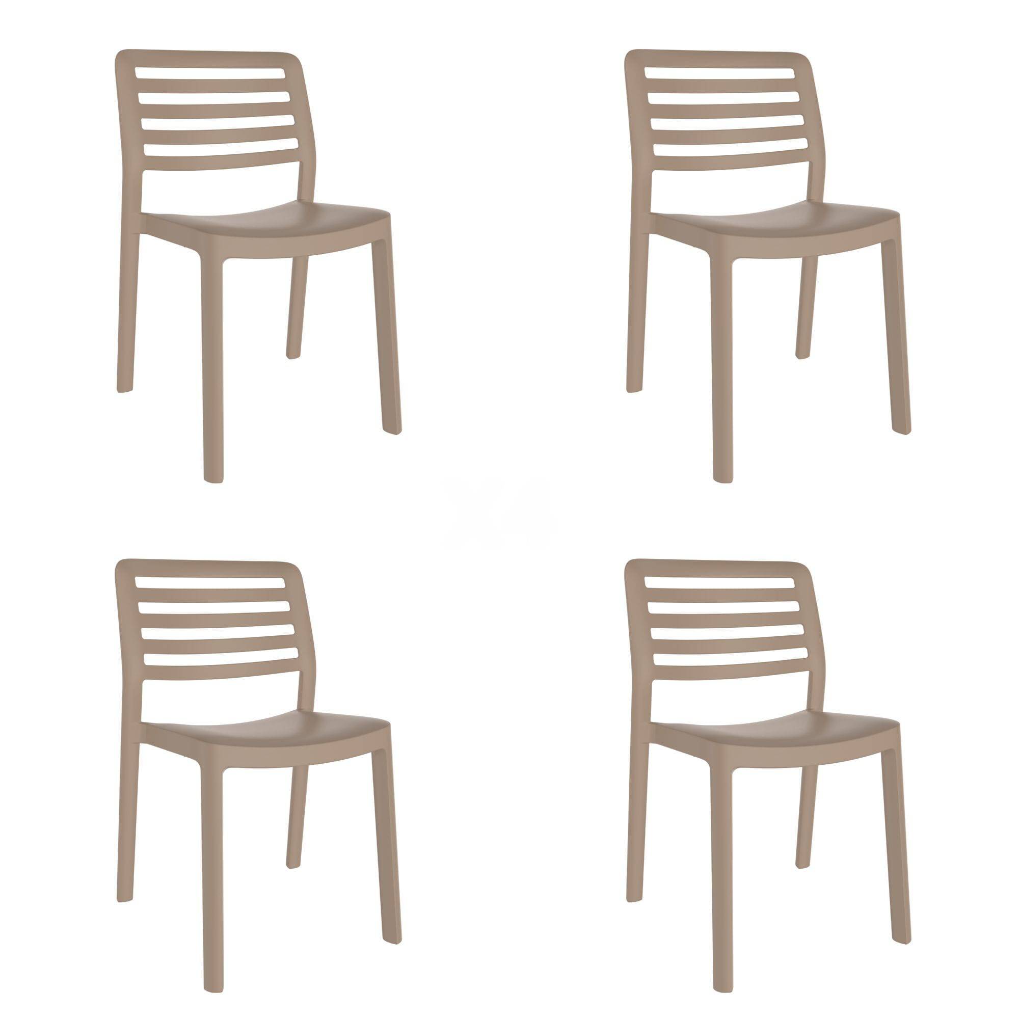 Set 4 chaises intérieur, extérieur sable WIND garbar - Image 1
