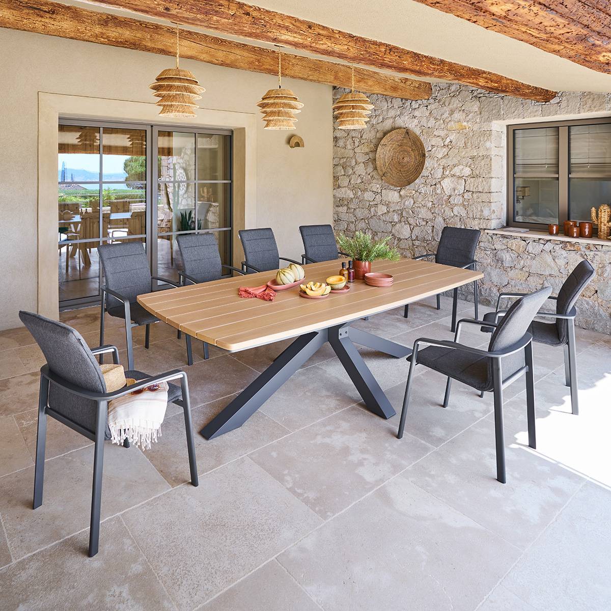 Hesperide - Table de jardin 10 places Oraclion marron - Hespéride