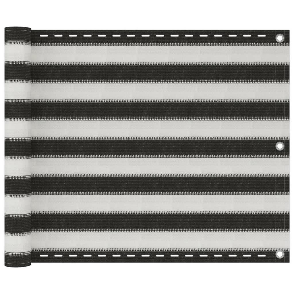 Helloshop26 - Écran de balcon brise pare vue protection confidentialité en PEHD 75 x 400 cm anthracite et blanc - Image 1
