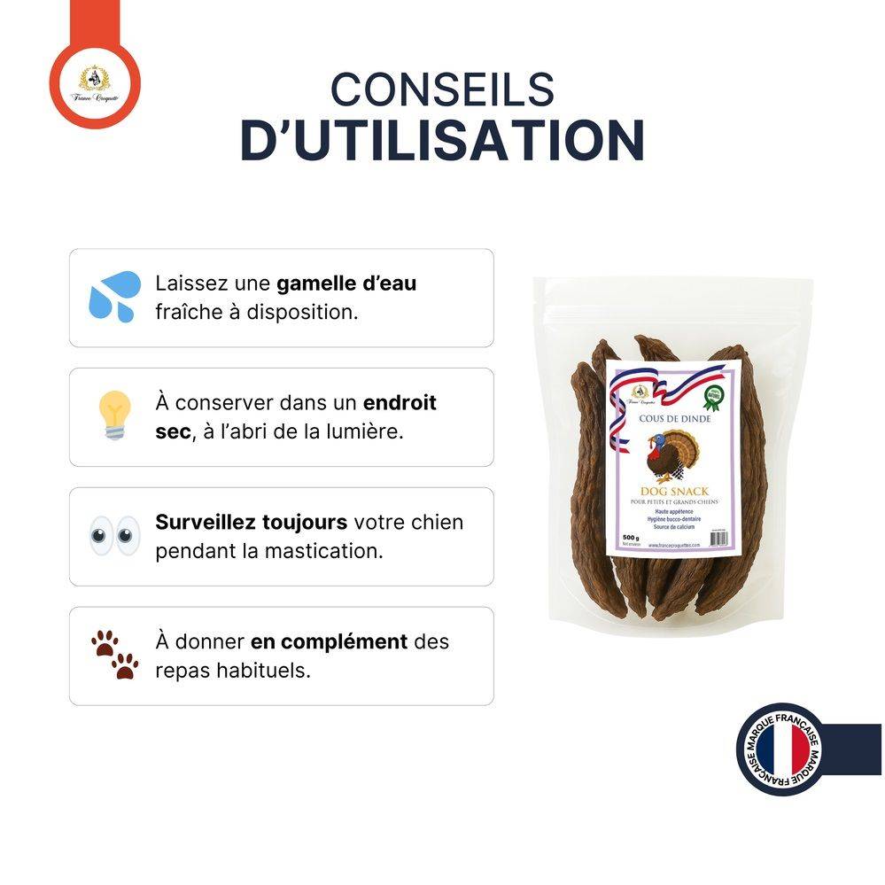 France Croquettes - cous de dinde friandise pour chien - 500gr - france croquettes - Image 4