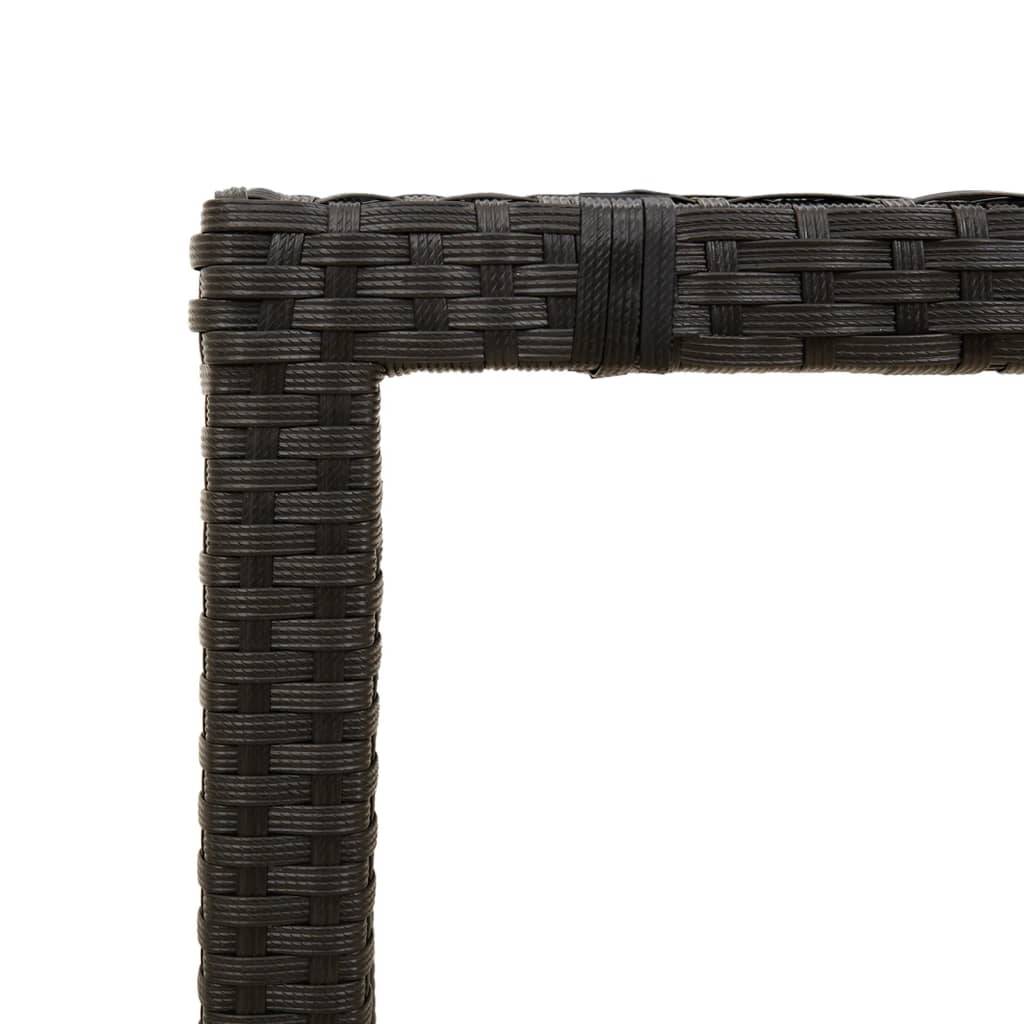Table de Jardin Rectangulaire Noire 150 cm 6 Personnes en Résine Tressée et Plateau Verre – ComfortXL Outdoor Living - Image 8