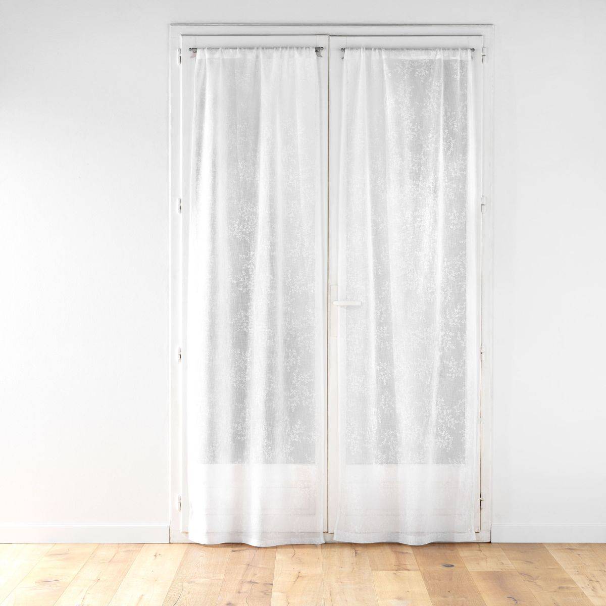 Paire de Voilages Passe-Tringle "Karla" 70x240cm Blanc - Image 1