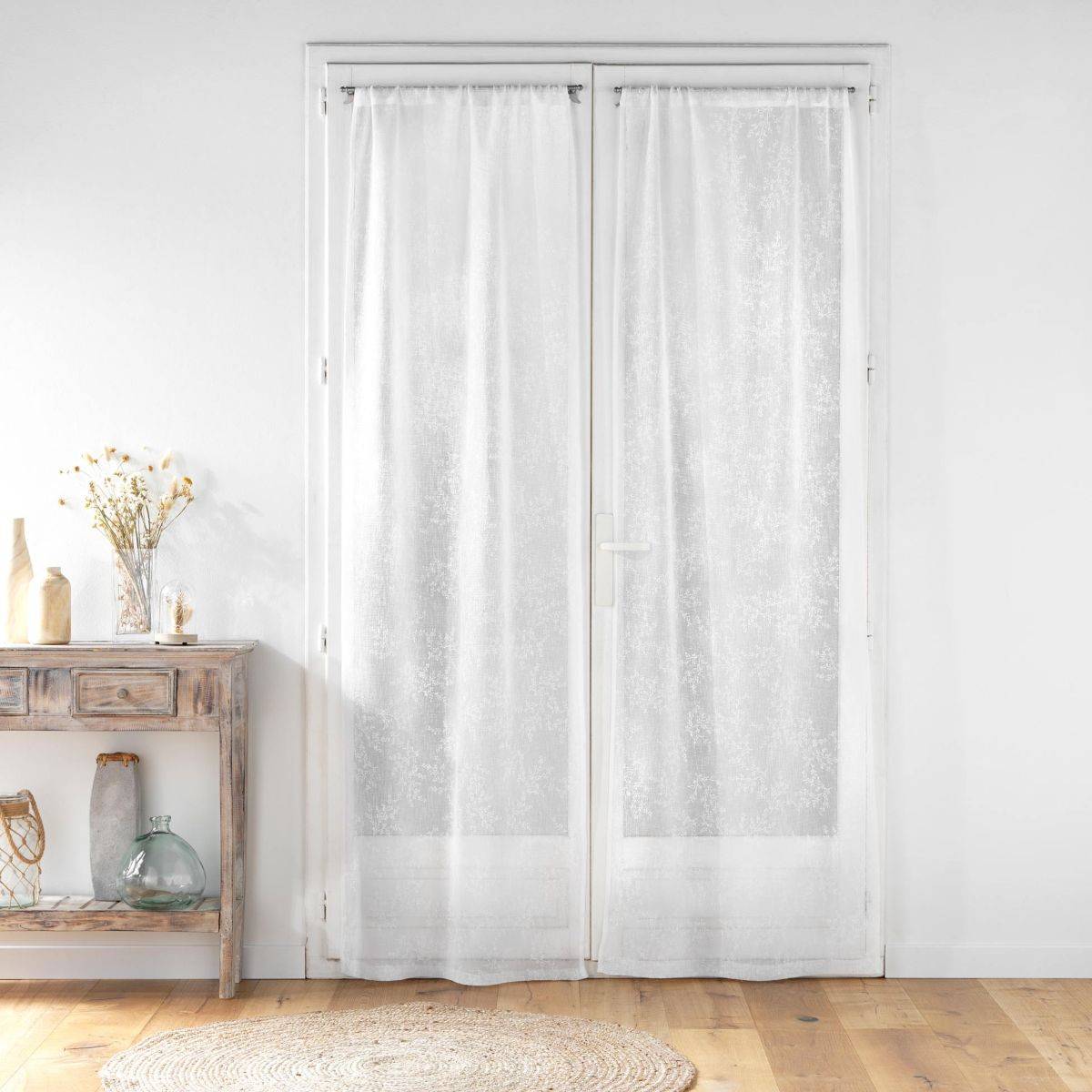 Paire de Voilages Passe-Tringle "Karla" 70x240cm Blanc - Image 3