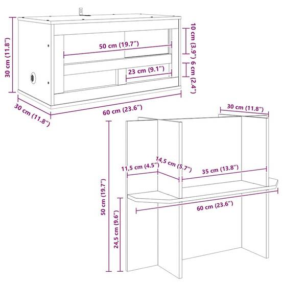 Vidaxl - Terrarium Marron 60 x 30 x 80 cm OSB vidaXL 3397895 - Image 3