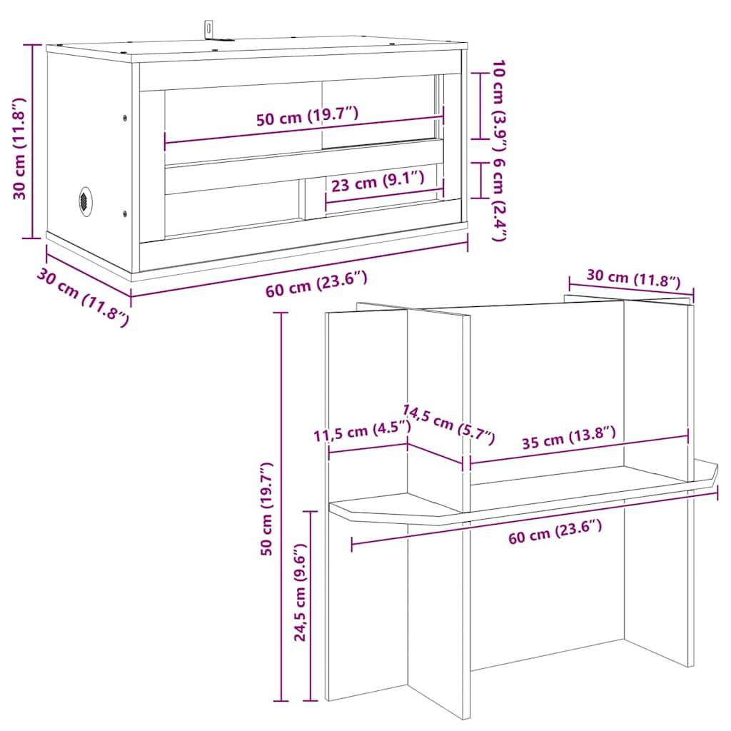 Vidaxl - Terrarium Marron 60 x 30 x 80 cm OSB vidaXL 3397895 - Image 3