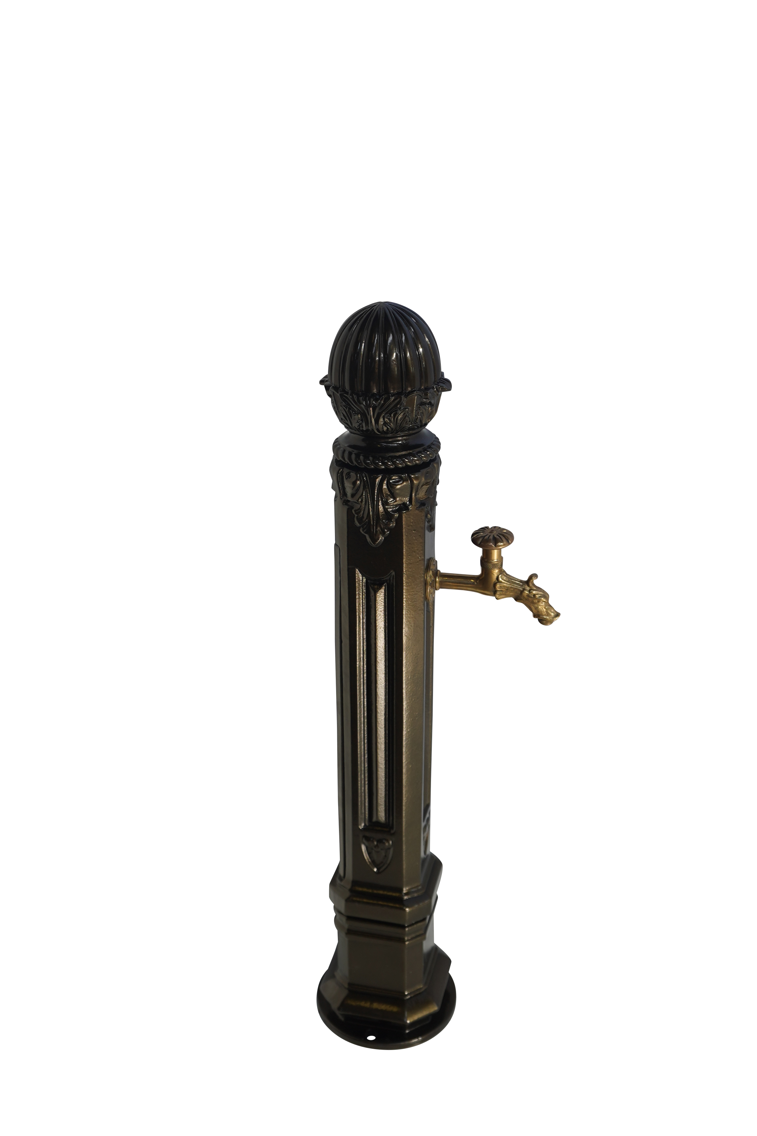 Fontaine borne griffon sans vasque vieux bronze avec robinet colvert Dommartin H. 102 cm X L. 17,5 cm - Image 3