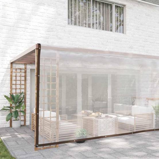 Toile Multi-Usages Transparente PE 140g/m² Imperméable pour Terrasse et Pergola 6x10 m – ComfortXL Outdoor Living - Image 2