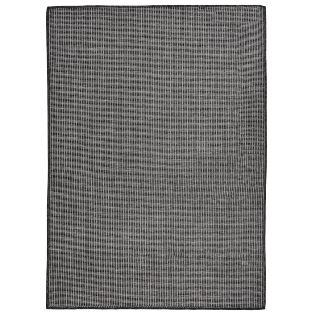 Très Grand Tapis de Terrasse Tissage Plat en PP Utilisation Intérieur Extérieur Gris 200x280 cm – ComfortXL Outdoor Living - Image 1