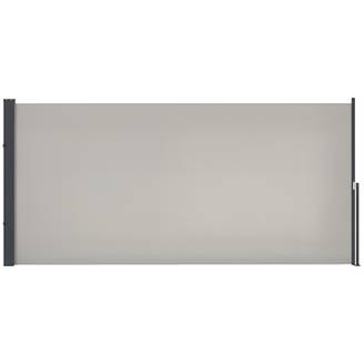 Store latéral Brise-Vue paravent rétractable dim. 3L x 1,40H m alu. Polyester Anti-UV Haute densité 180 g/m² Gris