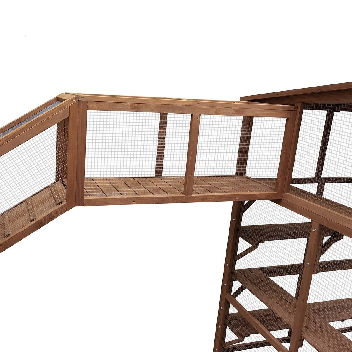 Parc à chats ludique en bois avec plateformes, niches et passerelles – Cemonjardin - Image 7