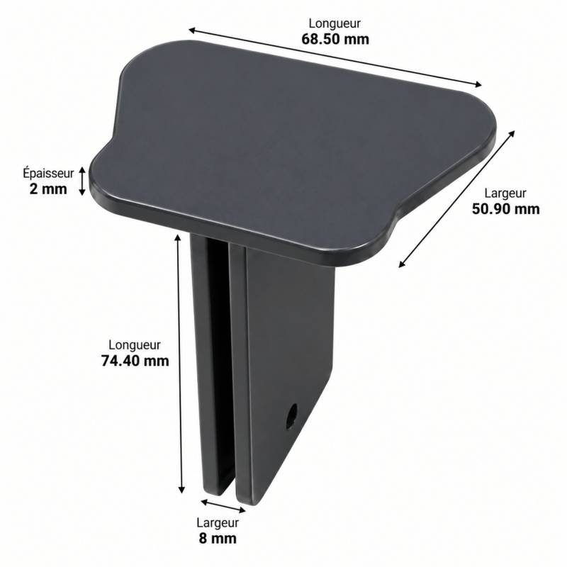 Capot pour poteau multifonctions clôture - Coloris - Gris anthracite RAL 7015, Epaisseur - 2mm, Largeur - 6.4 cm, Longueur - 7.8 cm - Image 2