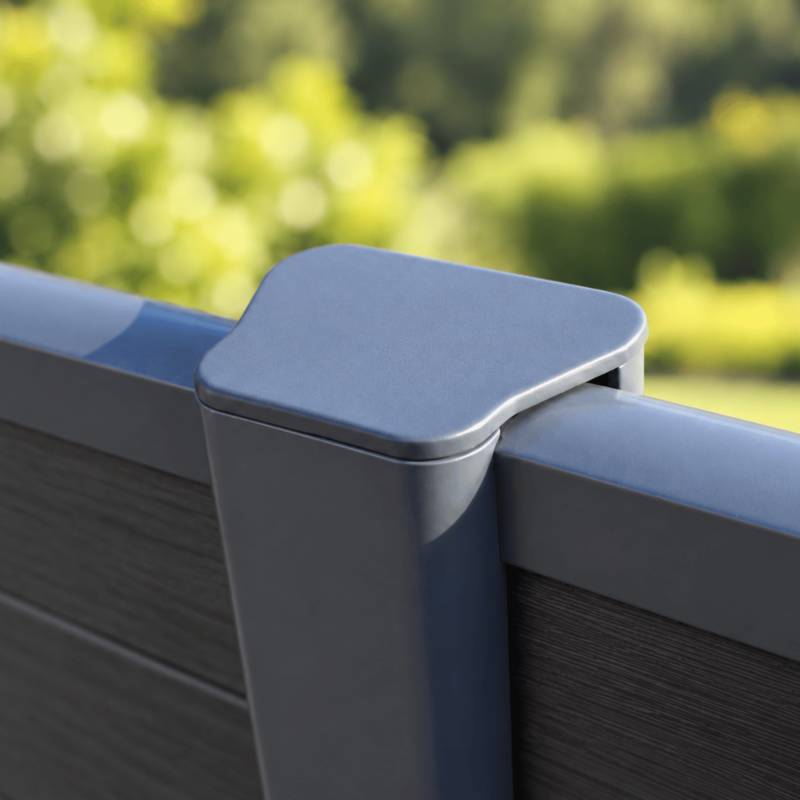 Capot pour poteau multifonctions clôture - Coloris - Gris anthracite RAL 7015, Epaisseur - 2mm, Largeur - 6.4 cm, Longueur - 7.8 cm - Image 3