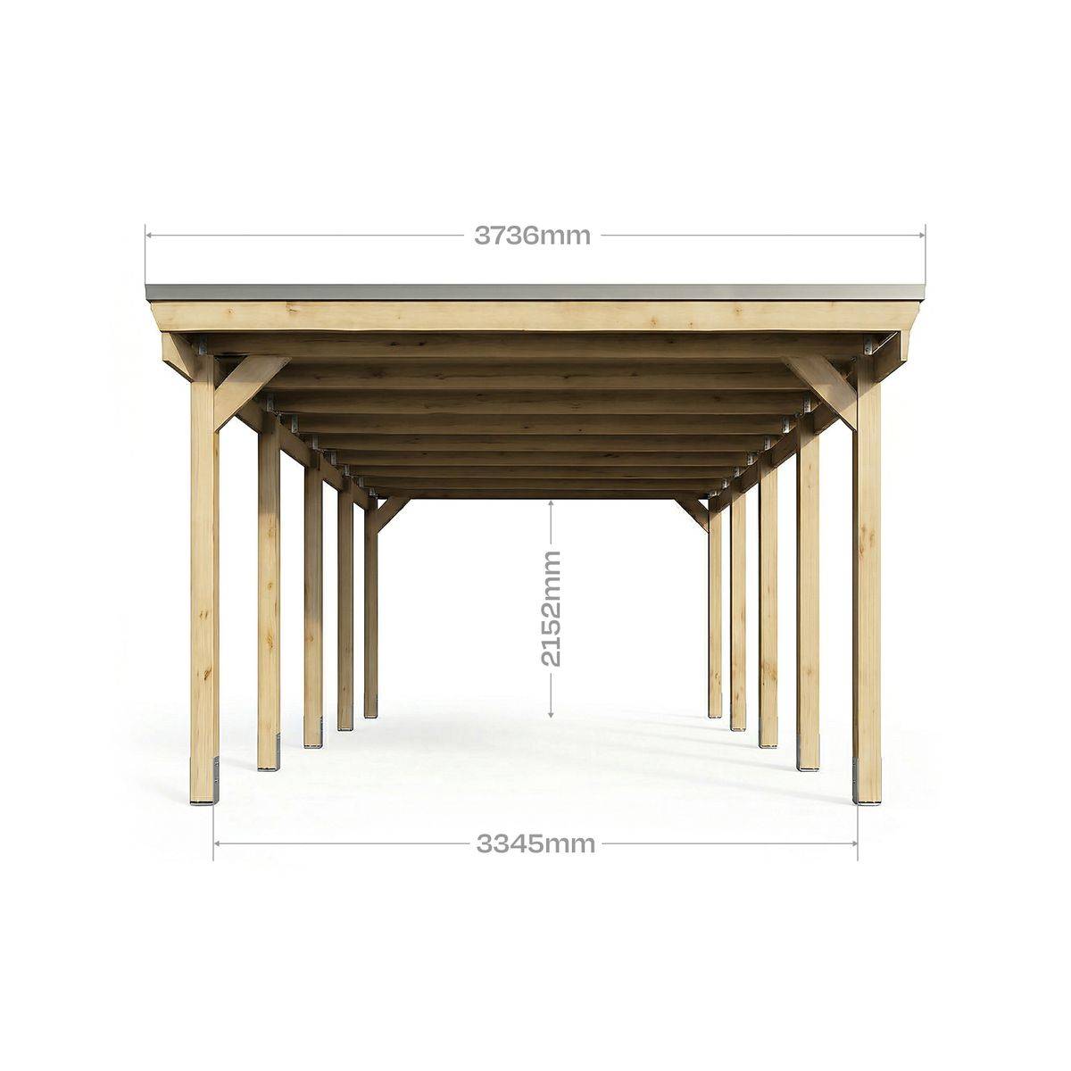 Direct Abris - Carport Bois CASTELLANE - 373 x 707 - 1 Voiture - Abri Voiture - Traité Autoclave - Montage Facile - Feutre Bitumeux Inclus - Image 5