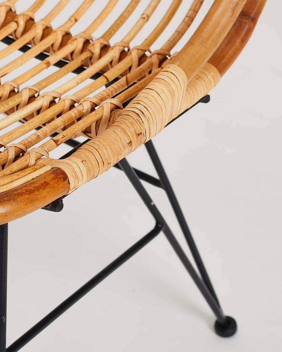 Villa- Lot de 4 chaises en rotin naturel et pied métal - UNIQKA - Image 6