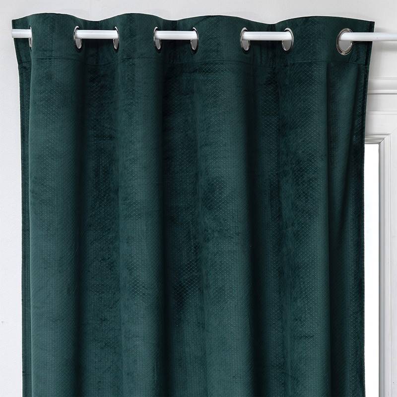 Atmosphera - Rideau occultant velours Otto vert cèdre 140x260 Atmosphera - Image 2