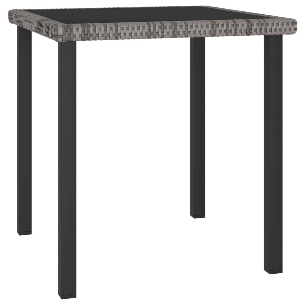 ComfortXL - Table de Jardin Carrée 70x70cm en Résine Tressée Grise et Verre Trempé pour 2 Personnes – ComfortXL Outdoor Living - Image 1
