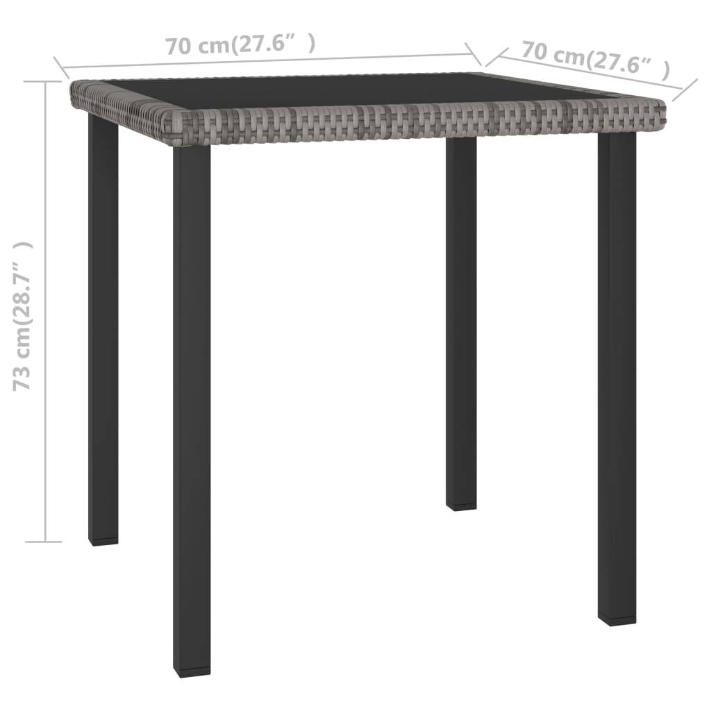 ComfortXL - Table de Jardin Carrée 70x70cm en Résine Tressée Grise et Verre Trempé pour 2 Personnes – ComfortXL Outdoor Living - Image 4