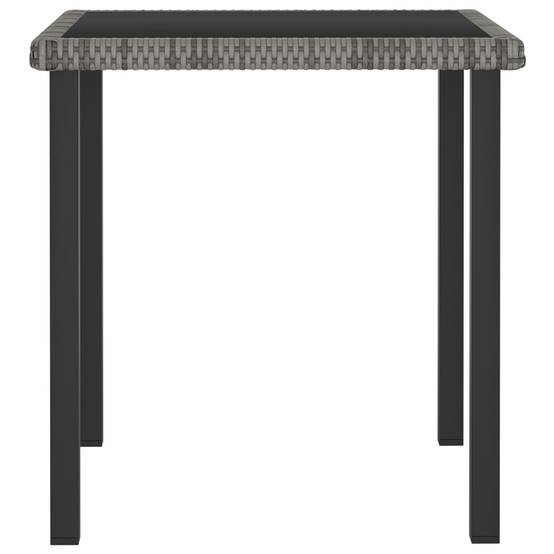 ComfortXL - Table de Jardin Carrée 70x70cm en Résine Tressée Grise et Verre Trempé pour 2 Personnes – ComfortXL Outdoor Living - Image 2