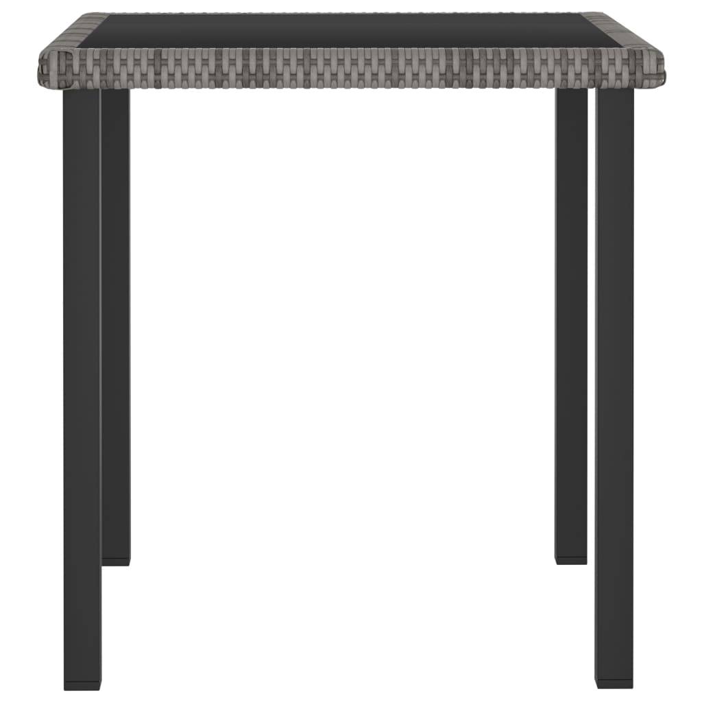 ComfortXL - Table de Jardin Carrée 70x70cm en Résine Tressée Grise et Verre Trempé pour 2 Personnes – ComfortXL Outdoor Living - Image 2