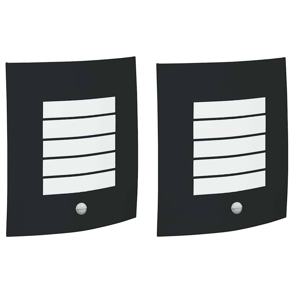 2pcs Appliques murales extérieures - Lampes murales extérieures Noir 23,5 x 10,5 x 26 cm g27 - Image 1