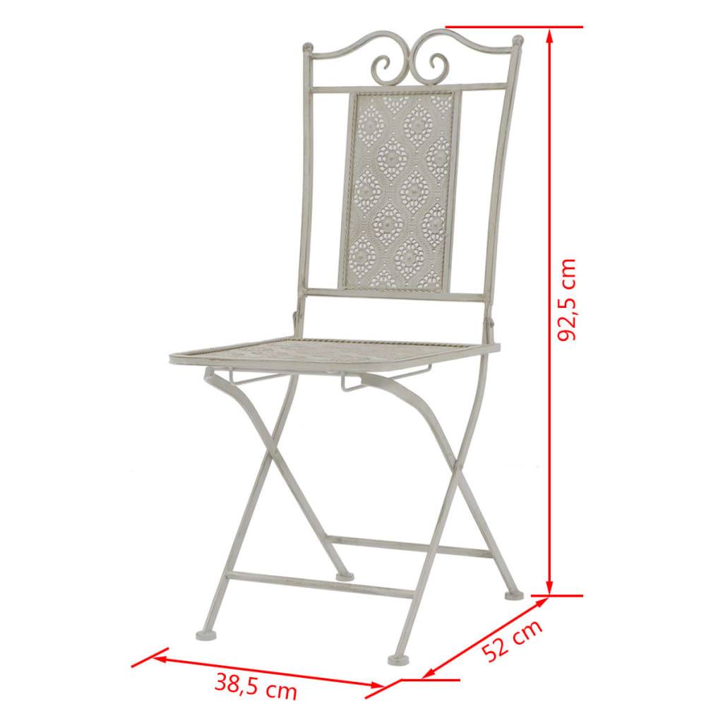 Helloshop26 - Ensemble de bistro jardin meuble extérieur terrasse 3 pièces acier gris - Image 9