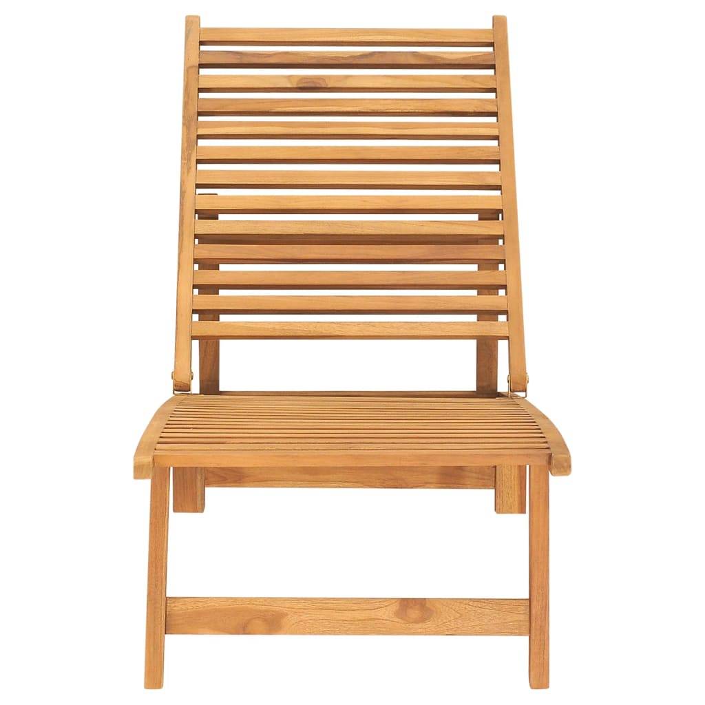 Helloshop26 - Transat chaise longue bain de soleil lit de jardin terrasse meuble d'extérieur bois de teck solide - Image 2