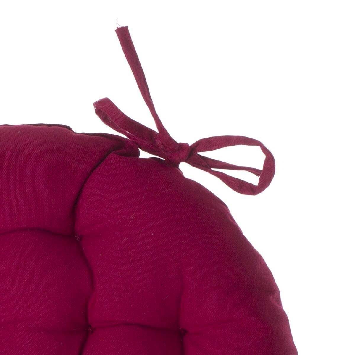 Galette de Chaise Ronde "Leana" 38cm Rouge - Image 2
