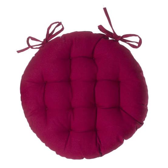 Galette de Chaise Ronde "Leana" 38cm Rouge - Image 1