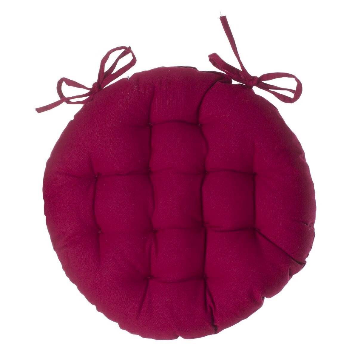 Galette de Chaise Ronde "Leana" 38cm Rouge - Image 1