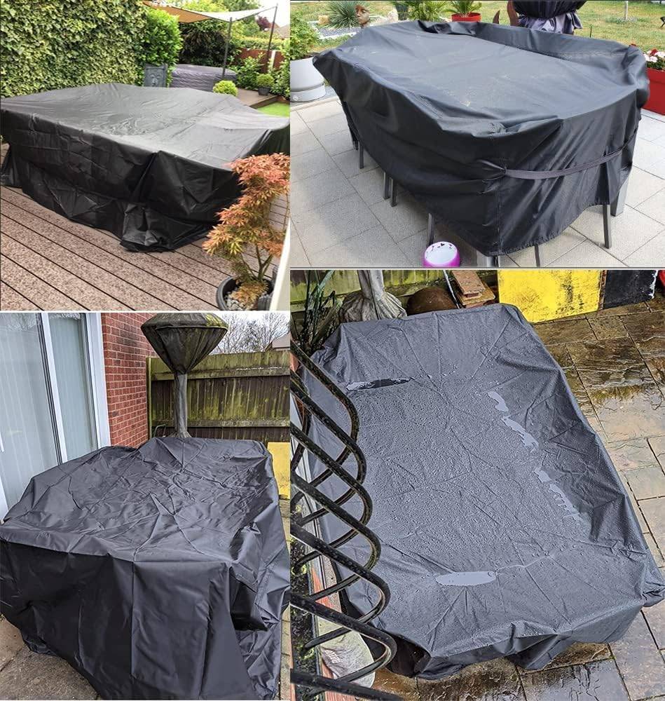 IntiMeg - Housse de Meuble Housse Salon de Jardin Housse de Protection pour Meubles de Jardin Imperméable 420D Tissu Oxford Noir (270x180x89cm) IntiMeg - Image 4