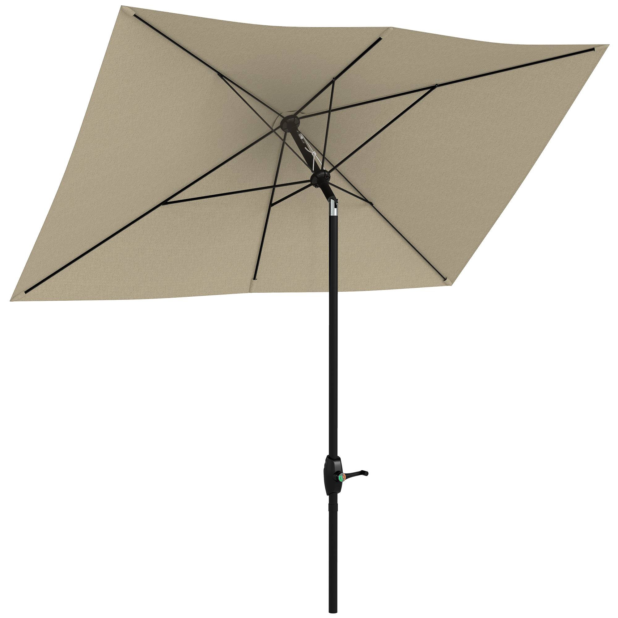 Parasol rectangulaire inclinable en aluminium et polyester crème 290 x 200 x 248 cm - PANGIVO - Image 1