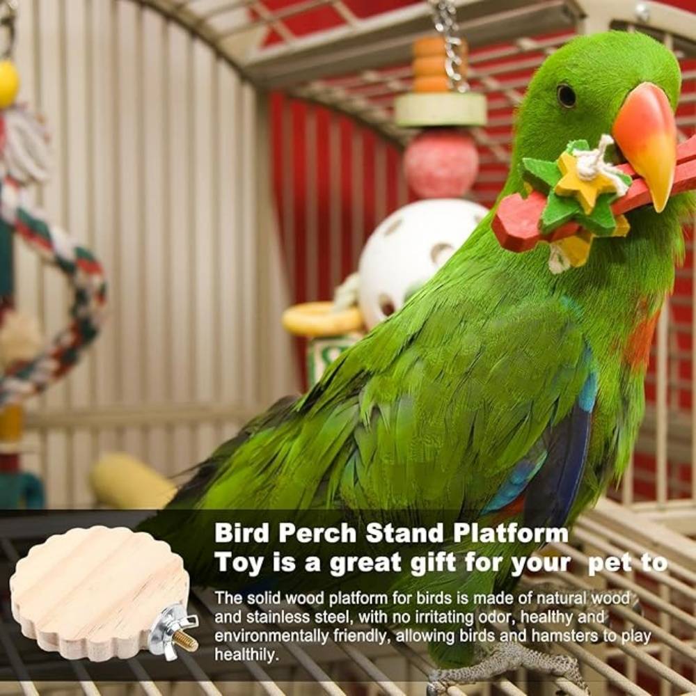 Perchoir en Bois Pour Cage d'Oiseaux Jouet - Image 3