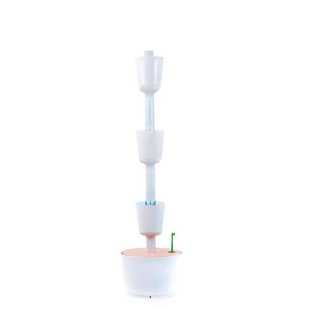 Jardinière verticale CitySens blanche avec 3 pots et arrosage manuel - Image 2