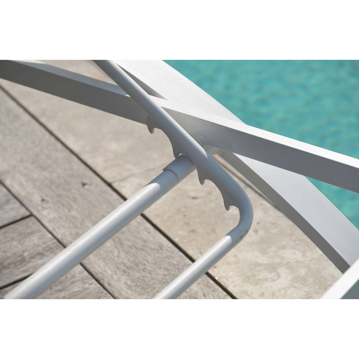 Dcb Garden - Bains de soleil en aluminium Barcelona (Lot de 2) Blanc - Image 6