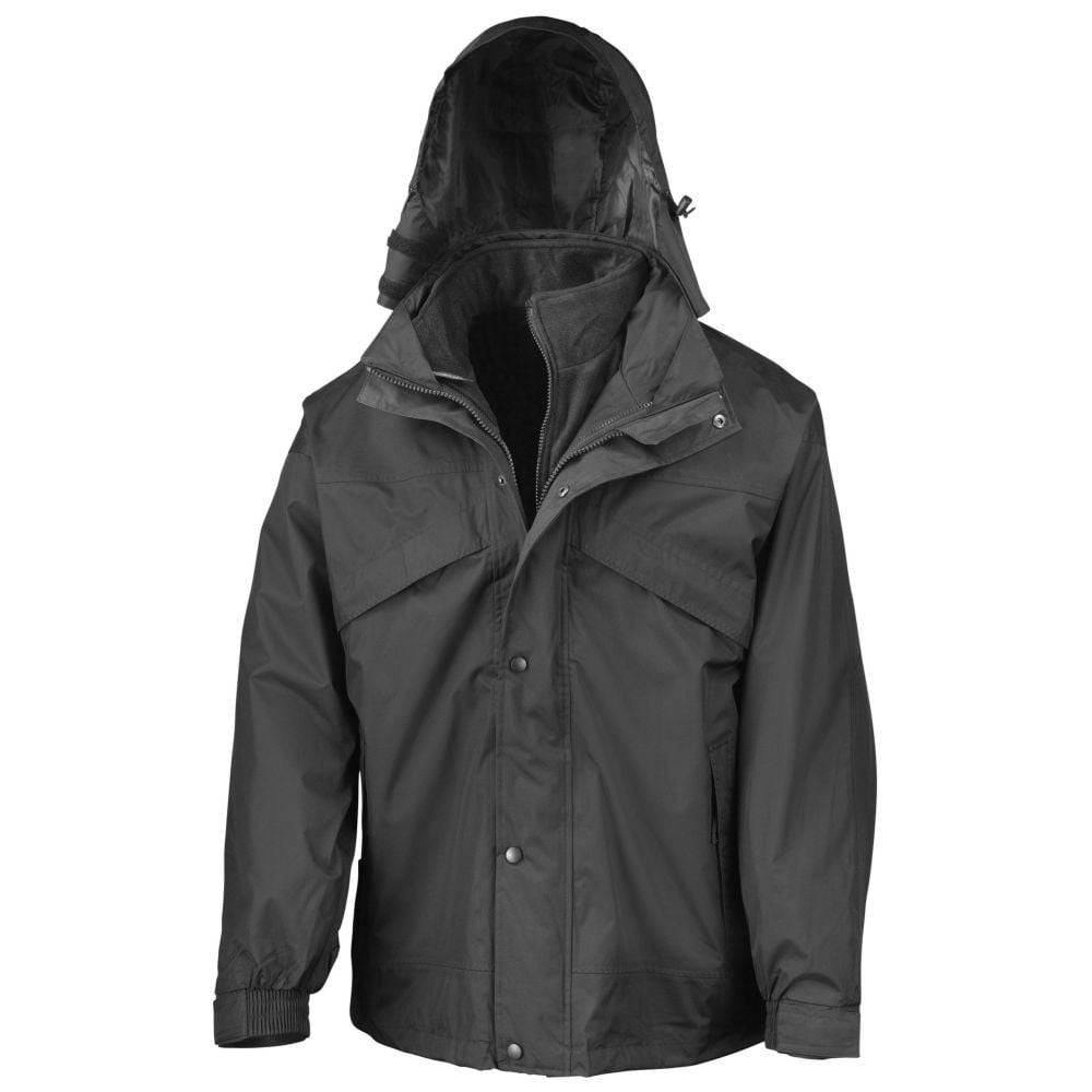Veste 3 en 1 imperméable doublée en polaire zip&clip Result Noir M