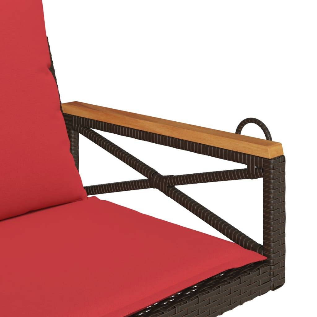 Vidaxl - Balancelle avec coussins marron 63x62x40 cm résine tressée vidaXL 368176 - Image 8