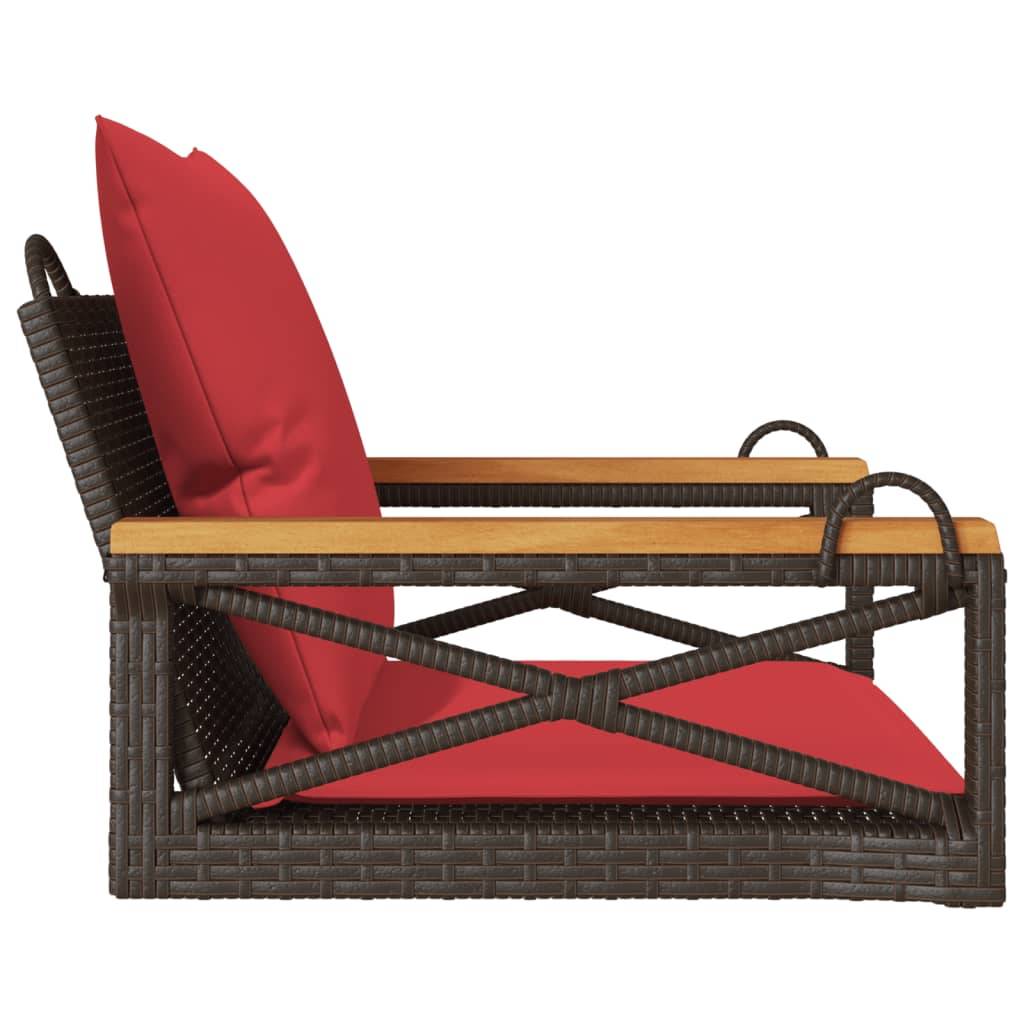 Vidaxl - Balancelle avec coussins marron 63x62x40 cm résine tressée vidaXL 368176 - Image 6