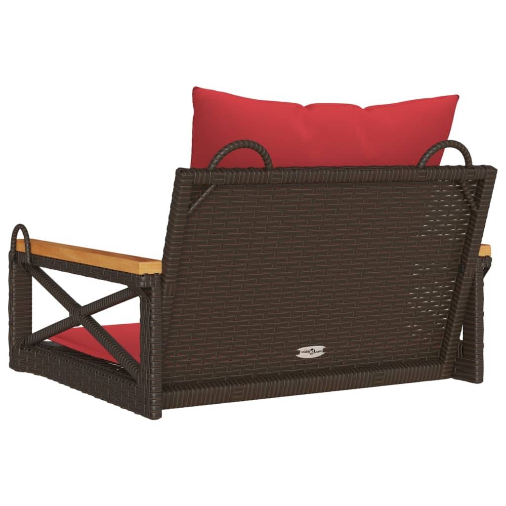 Vidaxl - Balancelle avec coussins marron 63x62x40 cm résine tressée vidaXL 368176 - Image 7